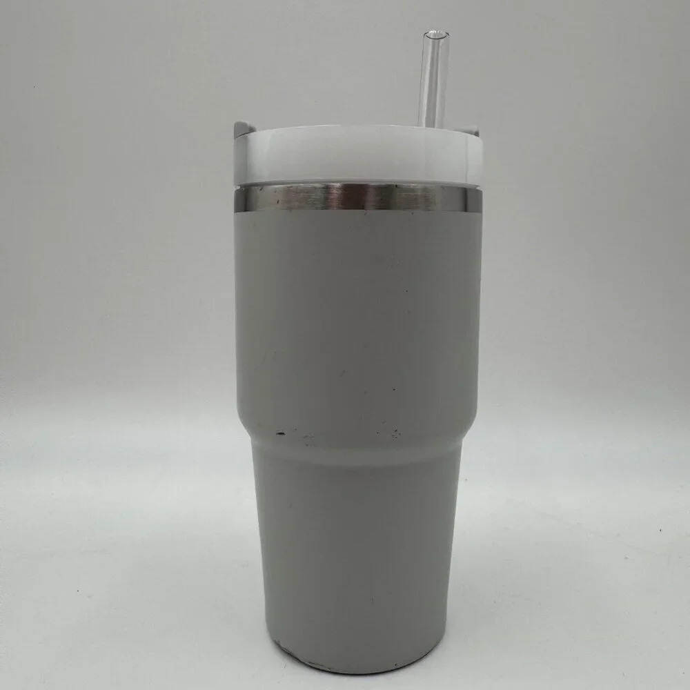 Stanley Insulated Stainless Steel Grey 20oz Cup with new Straw